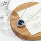 Lab-Grown Colombian Emerald Ruby and Sapphire Necklace with Cushion-Cut 925 Sterling Silver Vibrant Pendants Stackable Exquisite Jewelry for Women