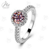 Moissanite Ring 12 Colors Round 1CT 925 Sterling Sliver Fine Jewelry Birth Stones Wedding Gift Women Jewel Ring 925 Silver Ring