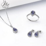 Jewelry Set Moissanite Jewelry Set Pear-shaped It Includes Ring Necklace & Earrings Suitable for Weddings and Ideal As A Gift