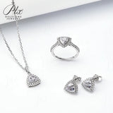 Jewelry Set Moissanite Jewelry Set Trillion Cut It Includes Ring Necklace & Earrings Suitable for Weddings and Ideal As A Gift