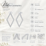 Moissanite Rhombus Stud Earrings For Women D Color VVS1 GRA Certificate 925 Sterling Silver Diamond Earring Bridal Wedding Party Trendy Fine Jewelry Gift