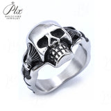 Men’s Punk Skull Rings Stainless Steel Multi-Style Hip-Hop Biker Fashion Jewelry Personality Rock Ring Party Charm Gift