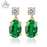 Moissanite Earrings 925 Sterling Silver D Color Oval Cut Ruby/Sapphire/Columbia Premium Jewelry Gifts for Anniversarie Birthdays