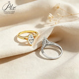 Moissanit Ring GRA Certified 925 Silver D Color Stone Exquisite Marquise Design Fine Jewelry Hypoallergenic Daily Versatile Wear