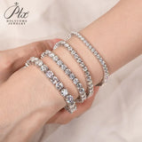 Moissanite Tennis Bracelet 925 Sterling Silver Round Cut 2mm-6.5mm D Color VVS1 Factory Direct Fine Jewelry for Unisex Casual Wear 6-8.5inch