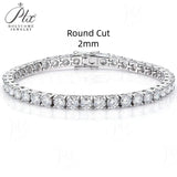 Moissanite Tennis Bracelet 925 Sterling Silver Round Cut 2mm-6.5mm D Color VVS1 Factory Direct Fine Jewelry for Unisex Casual Wear 6-8.5inch