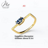 Ring Set Moissanite Lab Sapphire Combination Rings 925 Silver VVS1 Irregular Rings for Women Hypoallergenic Perfect Gift
