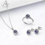 Jewelry Set Moissanite Jewelry Set Oval Cut It Includes Ring Necklace & Earrings Suitable for Weddings and Ideal As A Gift