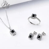 Jewelry Set Moissanite Jewelry Set Emerald-Cut It Includes Ring Necklace & Earrings Suitable for Weddings and Ideal As A Gift