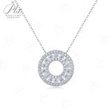 Moissanite Necklace 925 Silver D Color VVS1 Luxury Circular Full High-End Jewelry Gift for Women Anniversary Present