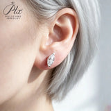 Moissanite Earrings Marquise Cut White Color VVS1 GRA Certificate Hypoallergenic Non-fade Daily Jewelry