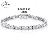Moissanite Tennis Bracelet 925 Sterling Silver Round Cut 2mm-6.5mm D Color VVS1 Factory Direct Fine Jewelry for Unisex Casual Wear 6-8.5inch