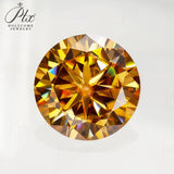 Plated Color Round Cut Gemstones 0.1ct–10ct Moissanite Grey Champagne Golden Yellow Garnet Jewelry Making Rings Gifts with GRA