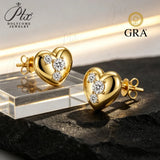 Moissanite Earrings D Color Heart 925 Sterling Silver Plated GRA Certificate Hypoallergenic Ideal Gift Wholesale Factory Direct Perfect for Daily Wear