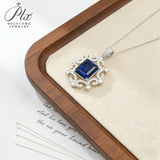 Emerald Cut Lab Grown Columbia Emerald Necklace Ruby Sapphire Padparadscha White Gold Colorful Fine Jewelry Pendant for Her