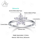 Moissanite Ring D Color VVS1 Clarity Round-Cut with Star Design Elegant Fashionable Style for Women for Daily Wear Jewelry