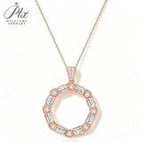 Moissanite Necklace Round/Rectangular Cut D Color GRA Certified Hollow 925 Sterling Silver Factory Direct Daily Wear Ladies Fine Jewelry