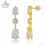 Moissanite Earrings 2-8ct D Color Round and Pear Cut VVS1 S925 White Yellow Rose Gold Mixed Shape Studs Fine Jewelry Gift for Her