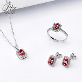 Jewelry Set Moissanite Jewelry Set Emerald-Cut It Includes Ring Necklace & Earrings Suitable for Weddings and Ideal As A Gift