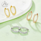 1.78g 2MM D Color Moissanite Earring 925 Sterling Sliver Plated White/Rose Gold Hoop Earrings Women Wedding Charms Jewelry