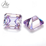 Emerald Cut Moissanite VVS1 Plating Sakura Pink/Light Purple/Aquamarine Gems for Women’s Bridal Jewelry & Gift Creation