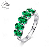 2.5ct Oval Cut Moissanite and Created Emerald Sapphire Ruby Ring VVS1 S925 White Yellow Rose Gold  Fine Jewelry for Women