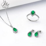 Jewelry Set Moissanite Jewelry Set Pear-shaped It Includes Ring Necklace & Earrings Suitable for Weddings and Ideal As A Gift