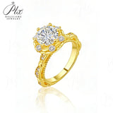 Moissanite Ring D Color VVS1 Round Cut 925 Sterling Silver GRA Certified Daily Wear Commute Friendly Ideal Gift for Her