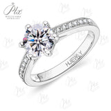 Moissanite Ring 6 Claws Silver Ring 12 Colors Round 1CT 925 Sterling Sliver Fine Jewelry Birth Stones Wedding Gift Jewel Ring