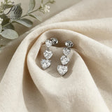 5ct Moissanite Earrings Heart Cut D Color VVS1 925 Sterling Silver GRA Certified Hypoallergenic Office Wear Factory Direct
