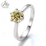 Moissanite Ring 12 Colors Round 1CT 925 Sliver Fine Jewelry Birth Stones Wedding Gift Women Jewel Ring Silver Ring
