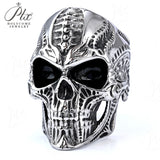 Men’s Punk Skull Rings Stainless Steel Multi-Style Hip-Hop Biker Fashion Jewelry Personality Rock Ring Party Charm Gift