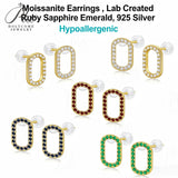 Moissanite Ruby Sapphire Earrings 925 Sterling Silver Round Cut Hollow Oval Luxury Jewelry Factory Direct Ideal Gift For Women Hypoallergenic