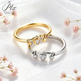 5A Cubic Zirconia Ring Heart VVS1 Clarity 925 Sterling Silver Anti-fade Ideal Gift Fashion Ornament for Female Hypoallergenic