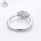 Moissanite Ring Oval Round Cut D Color VVS1 Clarity 925 Sterling Silver Plated with 18K Gold Birthday Gift Jewelry for Woman