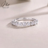 Moissanite Ring D Color S925 Setting Combined Round-Cut & Princess-Cut Ideal for Daily Wear & Perfect Gift Choice