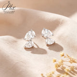 Total 3ct Moissanite Earrings Pear Cut D Color VVS1 925 Sterling Silver GRA Certified Hypoallergenic Non‑Fading Office Wear