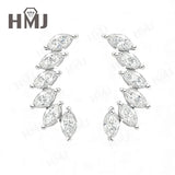 Earrings with 2.4CT D Color Marquise Cut Moissanite 925 Silver Plated White Yellow Rose Gold Ear Stud Women Fashion Daily Jewely