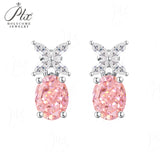 Moissanite/CZ Earrings Lab-Grown Emerald/Ruby/Sapphire 925 Silver Hypoallergenic Factory Direct Daily Commute Ideal Present