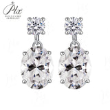 Moissanite Earrings 925 Sterling Silver D Color Oval Cut Ruby/Sapphire/Columbia Premium Jewelry Gifts for Anniversarie Birthdays