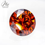 Plated Color Round Cut Gemstones 0.1ct–10ct Moissanite Grey Champagne Golden Yellow Garnet Jewelry Making Rings Gifts with GRA