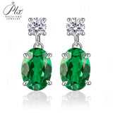 Moissanite Earrings 925 Sterling Silver D Color Oval Cut Ruby/Sapphire/Columbia Premium Jewelry Gifts for Anniversarie Birthdays