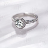 Moissanite Ring 12 Colors Round 1CT 925 Sterling Sliver Fine Jewelry Birth Stones Wedding Gift Women Jewel Ring 925 Silver Ring