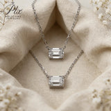 1-2ct Moissanite Necklace Emerald Cut/Radiant Cut Pendant 925 Silver Brilliant Fine Jewelry Anniversary Wedding Gift