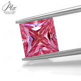 Moissanite Plating Princess Cut Golden Yellow/Sakura Pink VVS1 Brilliant Loose Gemstones for Custom Rings & Fine Jewelry Making