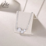 Moissanite Necklace Sparkling Classic Round Pendant 925 Sterling Silver Jewelry Anniversary Gift for Women