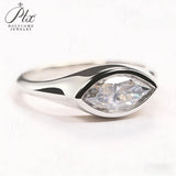 2ct Marquise Cut Moissanite Ring VVS1 S925 10K White Yellow Gold Slim Bridal Ring Unique Wedding Anniversary Gift for Women