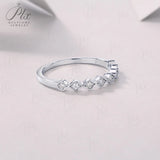 Moissanite Ring S925 Sterling Silver Round Cut D Color for Women Wedding Band Bridal Fine Jewelry Gift Package Anniversary