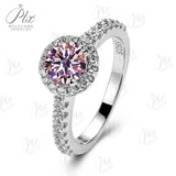 Moissanite Ring 12 Colors Round 1CT 925 Sterling Sliver Fine Jewelry Birth Stones Wedding Gift Women Jewel Ring 925 Silver Ring