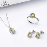 Jewelry Set Moissanite Jewelry Set Emerald-Cut It Includes Ring Necklace & Earrings Suitable for Weddings and Ideal As A Gift